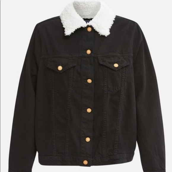 La Detresse x Bandier black denim fur jacket sunset after dark NWT - Picture 5 of 11